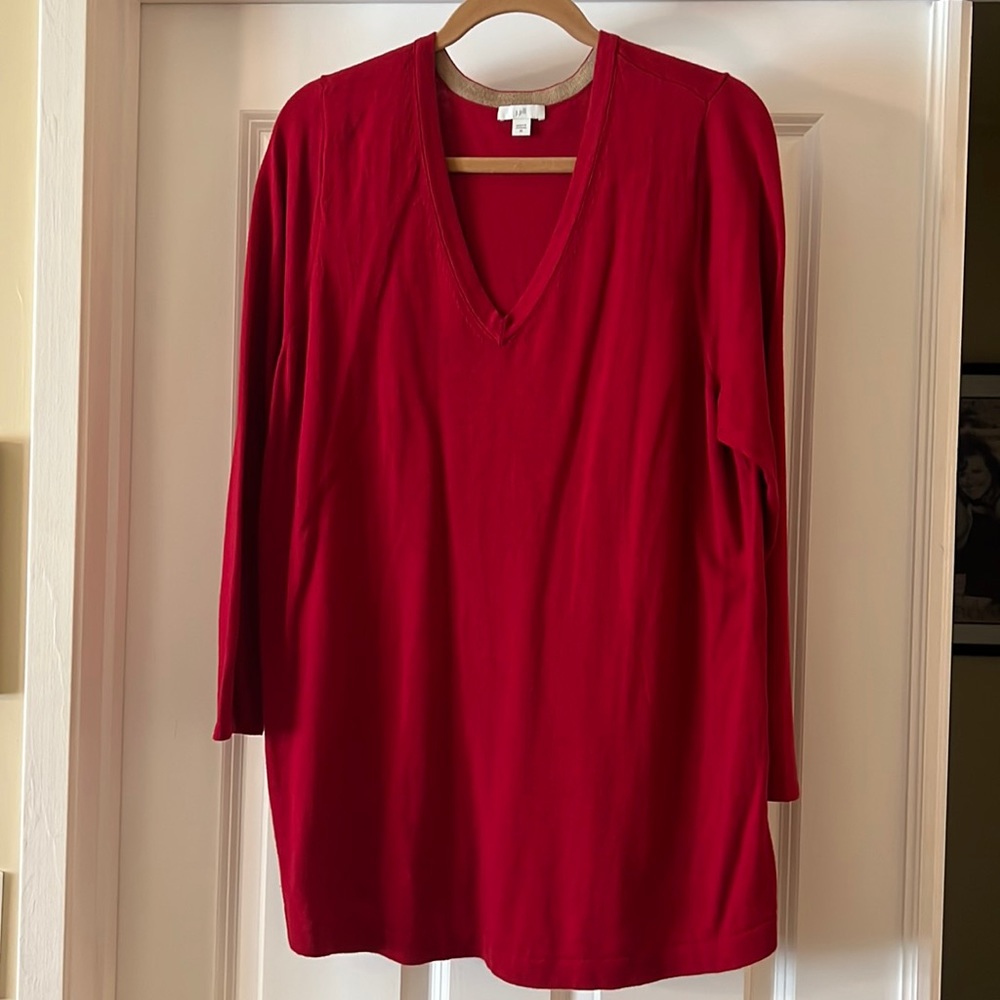 J Jill Red Tunic Sweater